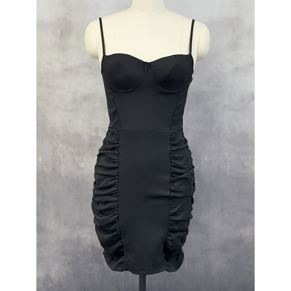 Trendyol Ruched Bodycon Mini Dress Womens Medium Sweetheart Party Night Out Club